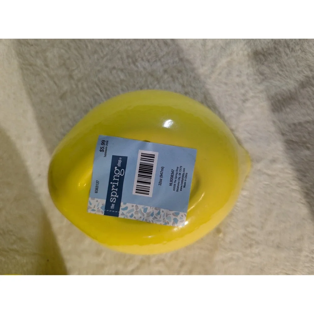 The Spring Shop Lemon Bowls Set 4 Yellow New Melamine 32oz Fruit Shape HL9208347